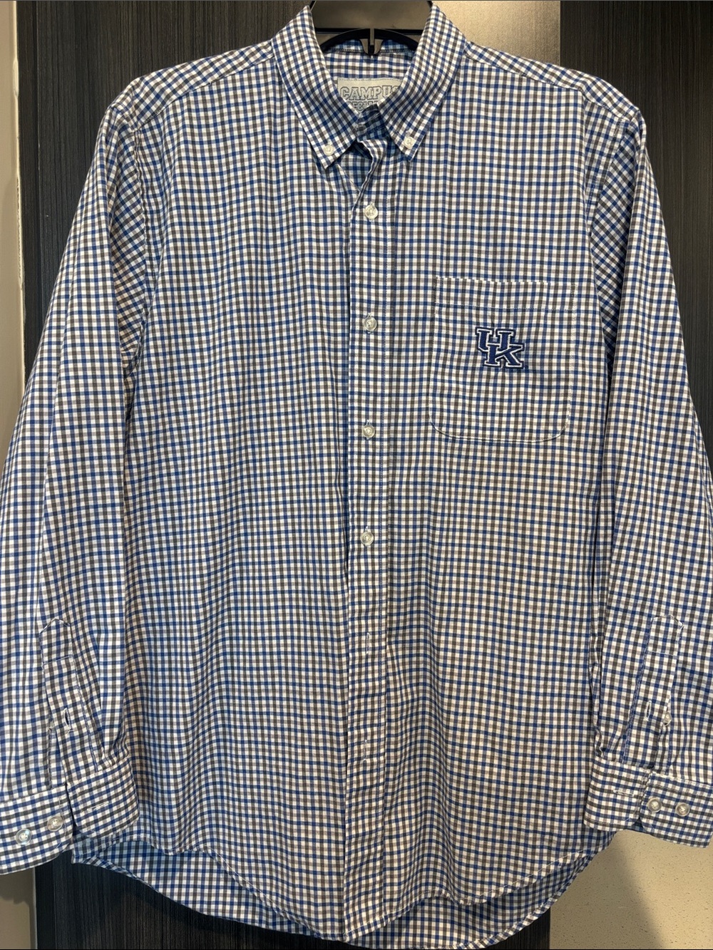 University of Kentucky Men’s Campus Specialties Blue & Gray Check Button-Down